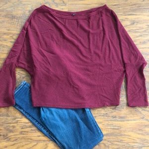 Women's Off Shoulder Knit Long Sleeve Pullover